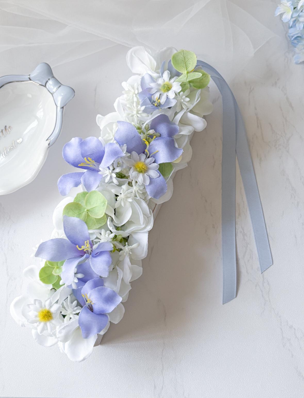 置いても掛けても飾れる紫陽花アレンジボックスアレンジ