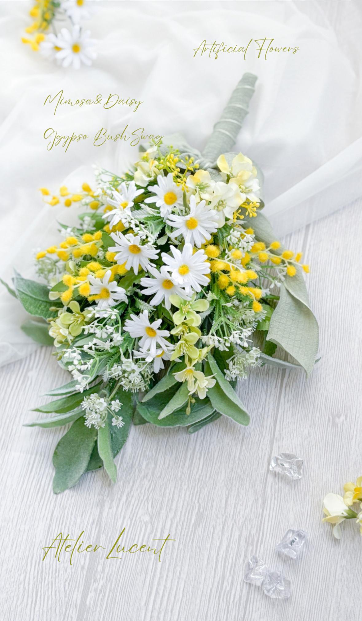 ミモザとデイジーのスワッグ